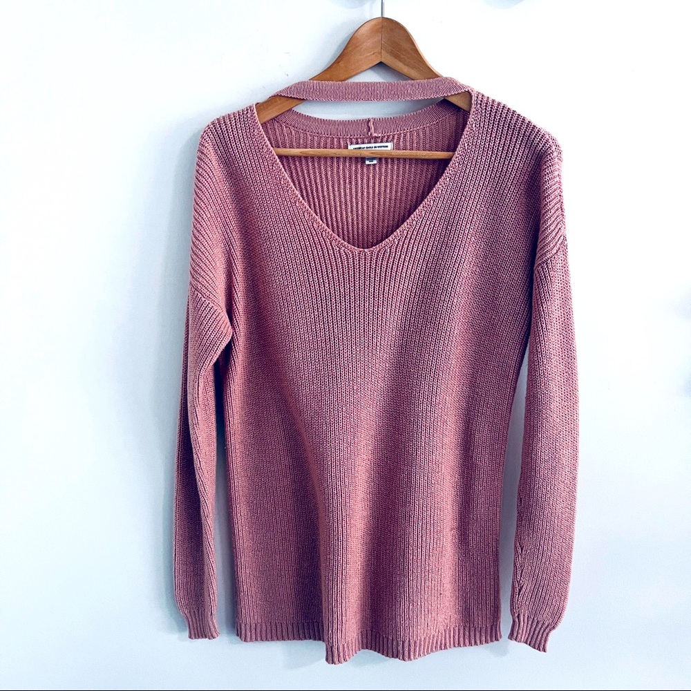 American Eagle Pink Knit Sweater